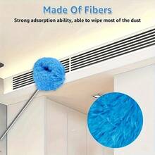12 Feet Long Handle Microfiber Ceiling Fan Dust Collector - Reusable, Machine Washable, Extra Long Slanted Blades, Detachable Brush Head, Perfect For Living Room Cleaning, Dust Removal Tool | Efficient Cleaning | Microfiber Head, Duster For Cleaning