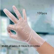 100pcs Thick Cleaning Gloves, Designed For Kitchen Preparation, & Washing, Dishwashing And Daily Cooking, Transparent & Lightweight, Comfortable Fit, Flexible Touch, Suitable For Household Use - Clear - View 13