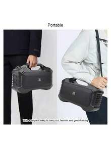 Bocina Bluetooth para Celulares y Tabletas Android y IOS, Diseño Compacto, Con Correa de Transporte, Entrada USB, MicroSD, Batería de 4 Horas de Duración - Negro - Ver 7