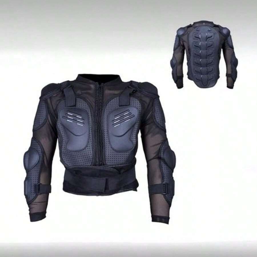 Esqueleto Protector Racing Chaleco Tactico Moto Bici con Protección Acolchada y Cinturón Negro XL y 3XL - Negro - Ver 1