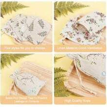 CYPNHASTHIP® 30 Bolsas de arpillera con cordón FloralFashion - 219613864 - Ver 6