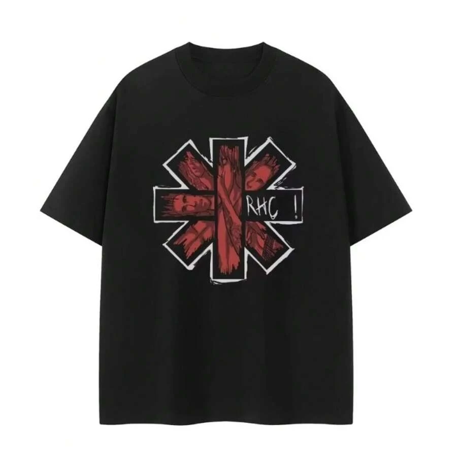 2025 Nueva Camiseta Unisex de Algodón Esencial Impresión de Moda Suave y Transpirable Cuello Redondo Camisetas de Moda para Hombres y Mujeres Una Pieza - Negro - Ver 1