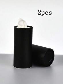 2pcs Printed Car Tissue Box, Includes 100 Tissues, Travel Tissue Holder, Suitable For Car Cup Holder And Home Tabletop, [Random Style]