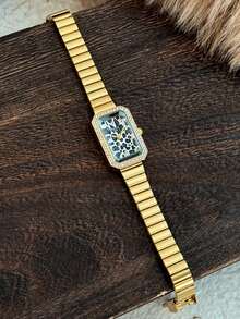 1pc Gold Bamboo Strap, Fashion Women's Quartz Watch, Gold Color, Suitable For Daily Wear, Retro Style, Couple Watch, Best Gift Choice - 金色 - 查看 7