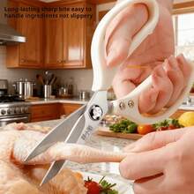 Tijeras de cocina premium de 2 piezas – Tijeras multiusos de acero inoxidable para verduras, carne, pescado y cocina diaria - Tijeras y pelador - Ver 4