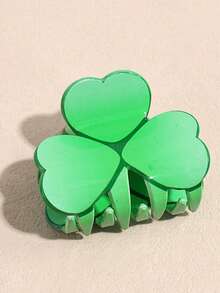 圣帕特里克节闪亮三叶草发夹，幸运四叶草发夹。爱尔兰绿色节日派对时尚发饰头饰。适合所有女性佩戴，精致的幸运后脑勺发夹，半扎发夹。馈赠亲朋好友的完美礼物。女士头巾冬季发饰 - 綠色 - 查看 8