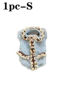 1pc Pet Dress, Small Dog Costume, Cute, Warm, Autumn/Winter Wear, Princess Style, Dog Outfit, Plaid Pattern, Lace, Collar, Warm And Cozy, Soft And Comfortable, Easy To Put On And Take Off. Suitable For Weddings, Holidays, New Year's Holidays And Everyday Outings! - Multicolor - View 12