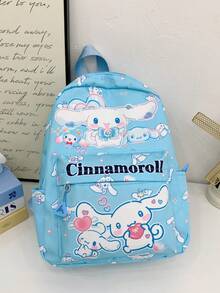 SANRIO Mochila Fofa de Jardim de Infância - Bolsa de Ombro de Moda Feminina com Estampa de Desenho Animado, Mochila Escolar Leve de Grande Capacidade, Tecido Inodoro, Costura Reforçada, Compartimentos de Armazenamento Científicos, Adequada para Lazer, Viagens, Atividades ao Ar Livre e Uso Diário, Fivela de Peito Antiderrapante e Design Reflexivo para Segurança e Conforto - Multicolorido - Visão 10