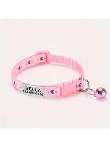 Personalized Cat Collar, Soft Corduroy Cat Collar With Bell Pendant And Pet ID Tag, Customizable With Pet Name And Phone Number, Anti-Lost Cat Collar - Multicolor - View 13