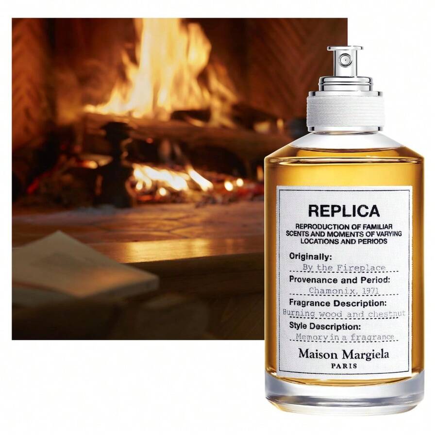 REPLICA' By The Fireplace Eau De Toilette With Chestnut, Vanilla, And Clove Oil 3.4 OZ/100 ML, Unisex Perfume EDT Fragrance Long-Lasting Birthday Graduation Party Travel Camping Outdoors School Campus Trip Festivals Anniversary, Gift Valentine's Day Halloween Thanksgiving Christmas New Year's Day - Hương thơm nồng nàn - Xem 1
