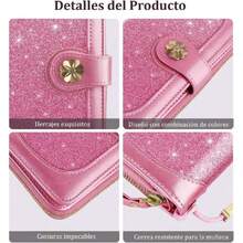 Cartera para Mujer de Piel, Billetera Grande con Cremallera, Monedero de Cuero con Bloqueo RFID, Cartera para Móvil de Dama Minimalista, Tarjetero Moda de Gran Capacidad, Regalos para Chicas y Mujeres,40047520 - Púrpura malva - Ver 5