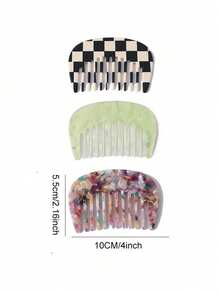 1 pieza Peine de maquillaje vintage clásico, dulce y lindo de tamaño de bolsillo portátil para el arreglo diario de las mujeres, peinar el cabello, herramientas de peinado - Multicolor - Ver 2