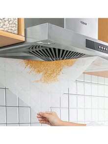 1 Roll (Approx.) Non-Woven Dust Cover - Oil Absorbent Paper Filter, Wireless Side Oil Absorption, Kitchen Supplies, No Battery, Suitable For Kitchen Stove Chimney, Oil Absorbent Membrane - White - View 5