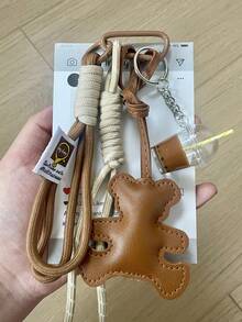 秋冬棕熊韩式编织绳包挂饰，高端精致皮革小熊钥匙扣，创意包包配饰，钥匙链吊坠，背包装饰，适用于手提包、背包、钥匙 - 生日/情人节礼物，背包装饰，时尚钥匙扣，耐用配饰，装饰钥匙扣，配饰爱好者的理想之选 - 彩色 - 查看 12