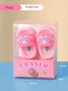 Sanrio 1 Pair (2pcs) Cartoon Kuromi, My Melody Slippers, Dust-Free Super Clean Wipe Reward Erasers - Multicolor - View 11