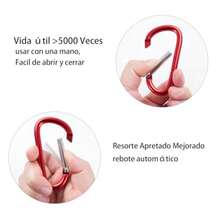 CYPN20PCS Mosquetón de Aluminio Mosquetones Multifuncionales Clips de Mosquetón con 20 Llaveros Redondos Llaveros para Hombre Aplicable Cuerdas Llaveros Botellas de AguaFashion - 219710008 - Ver 4