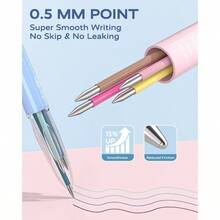 Multicolor Pens, 4 - In - 1 Colored Ballpoint Pen, 0.5mm Quick Dry Black Ink Pens Fine Point Smooth Writing Pens, Cute Nurse Pens Work, 18 Colors, 6PCS - Nhiều màu - Xem 5