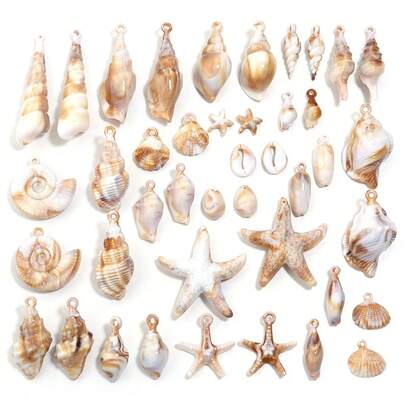 10-100pcs Acrylic Natural Beach Spiral Seashell Charm - Seashell Loose Pendant For Summer DIY Earrings, Bracelets, Necklaces, Jewelry Making Accessories