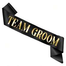 Golden Foil Bachelor Sashes Kit, Black Team Groom Sashes, Wedding Party Decor & Gifts - Multicolor - View 12