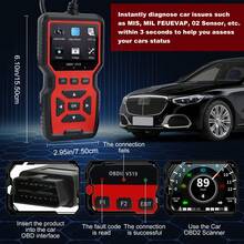 V519 Professional OBD2 Scanner - USB Powered Automotive Diagnostic Tool, With Live Data Stream, Full-Function OBD II Testing (I/M Readiness, OBD2/EOBD), Clear Engine Light, Read/Erase Codes For Most Vehicles, Car Maintenance, Ergonomic Design, Durable Plastic Housing