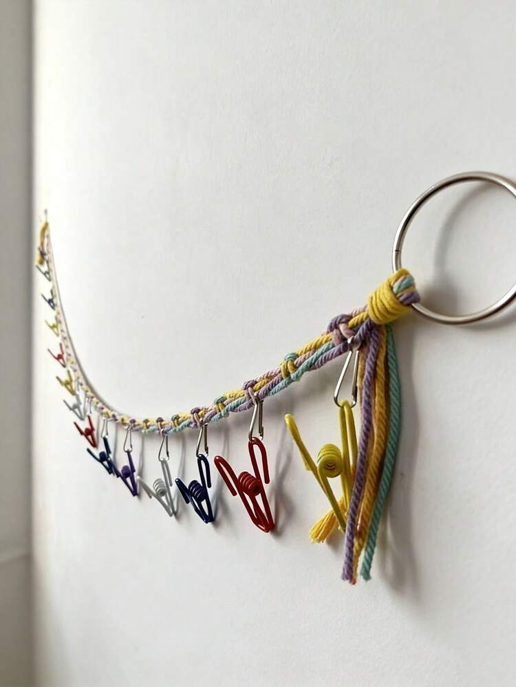 2 piezas Cuerda colgante de peluche linda, Hamaca de almacenamiento de muñeca de peluche de color aleatorio, Estantería organizadora grande de esquina para muñecas, Cuerda colgante decorativa y clips para habitación, casa, dormitorio - Multicolor - Añade 4