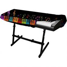 ALQD 88 Piano Keyboard Cover-Digital Board Stand Dust Covers With Durable Elastic Cord (Keyboard) - 深黑色 - 查看 7