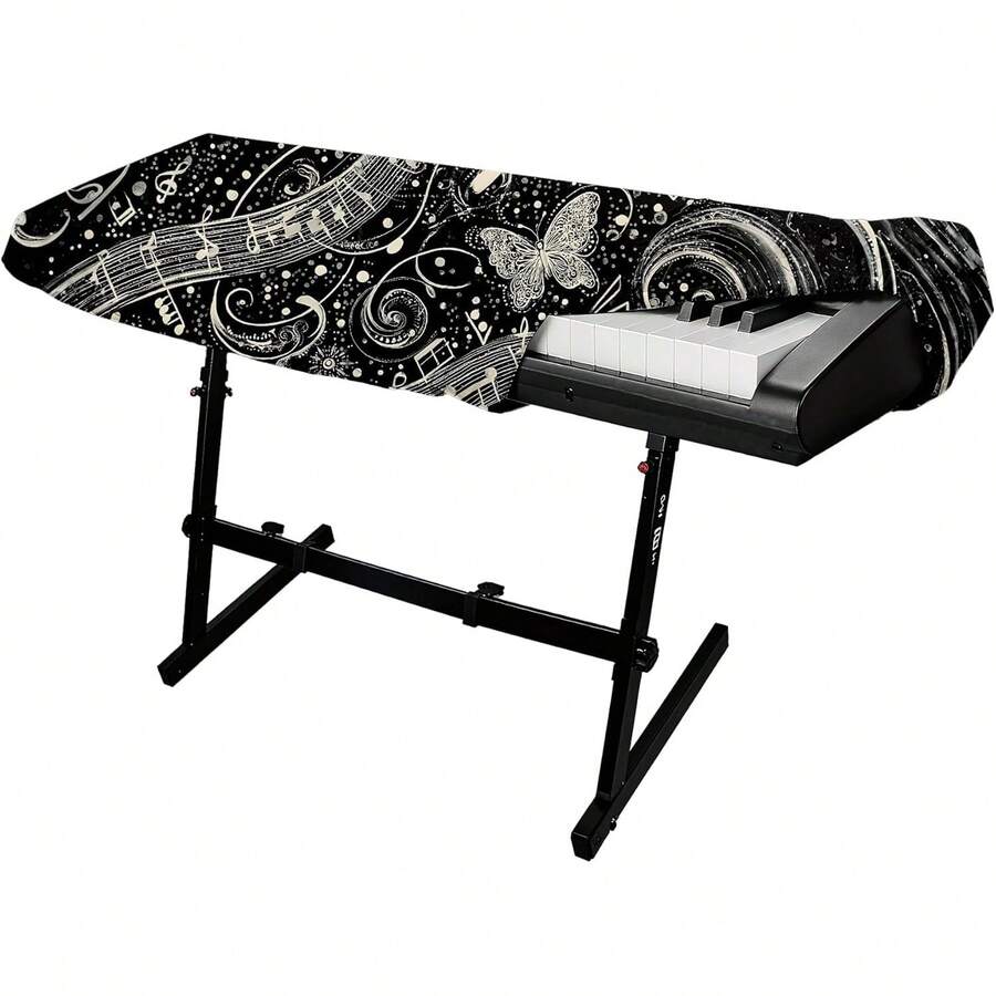 ALQD 88 Piano Keyboard Cover-Digital Board Stand Dust Covers With Durable Elastic Cord (Keyboard) - 深黑色 - 查看 1