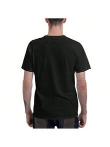 Short-Sleeved Casual For Sports Shirt For Men  Featuring A Stylish 2D Print, Stretchy And Comfortable Knitted Fabric, Ideal For Sports, Travel, And Everyday Use - C - 風格 - 查看 3