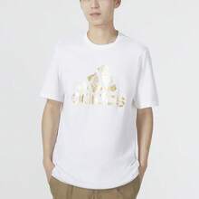 Adidas Large Logo Print Casual Crew Neck Short Sleeve T-Shirt White Tops Men - 彩色 - 查看 5