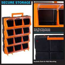 CYPNStalwart - Cajones de almacenamiento de plástico organizador de tornillos de 12 contenedores - Gabinete de manualidades para hardware suministros de manualidades o juguetes organización de cochera negroFashion - 227352453 - Ver 6