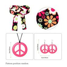 Set di costumi hippie anni '70/'60, accessori da donna anni '70, abito da discoteca per ragazze, giacca da equitazione, set di accessori leggings, abbigliamento da donna per l'autunno - Multicolore - Visualizzare 3