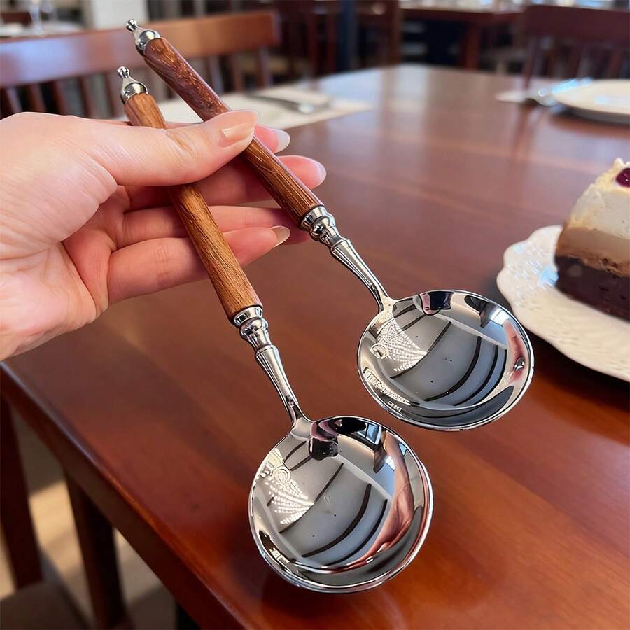 French Luxury Retro Noble Castle Soup Spoon, Soup Spoon, Rice Spoon, Pasta Spoon, Dessert Spoon - Multicolor - View 1