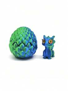 1个3D打印迷你可爱龙蛋，翻转即可展现萌萌的小龙模型，创意装饰模型，适合家居和办公场所，是送给亲朋好友的最佳手工工艺品礼物，眼睛颜色随机。 - 彩色 - 查看 15