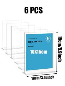 8.5英寸×11英寸、5英寸×7英寸、4英寸×6英寸T型亚克力标牌架展示架，多件装（1/3/6/12），适用于家庭、办公室、零售店、餐厅、婚礼、情人节、返校季、菜单、卡片、传单展示，空白亚克力标牌 - 彩色 - 查看 21