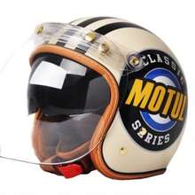 AD 复古风格摩托车头盔，带防紫外线内镜片，摩托车头盔，外戴骑行头盔