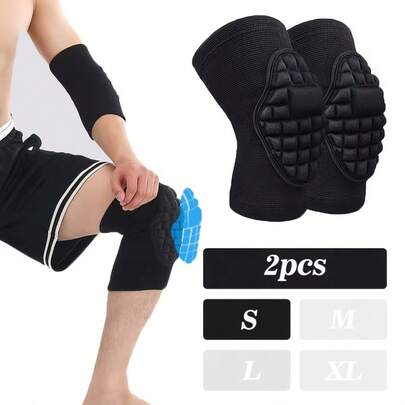 2pcs Unisex Professional Sports Knee Pads, High Elasticity Soft Knee Sleeves, Knee Protection, Breathable And Non-Slip, Anti-Friction, Suitable For Fitness, Baseball, Volleyball, Yoga, Football, Tennis, Rugby Sports Enthusiasts