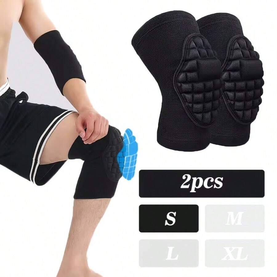 2pcs Unisex Professional Sports Knee Pads, High Elasticity Soft Knee Sleeves, Knee Protection, Breathable And Non-Slip, Anti-Friction, Suitable For Fitness, Baseball, Volleyball, Yoga, Football, Tennis, Rugby Sports Enthusiasts - Multicolor - View 1