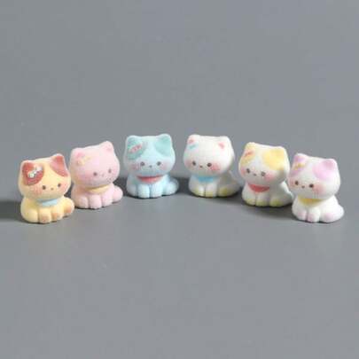 植绒树脂可爱猫咪动物摆件创意桌面汽车装饰小摆件工艺礼品，节日、生日完美之选