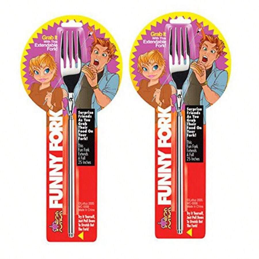 Loftus International Funny Fork - Telescopic Table Ware Extendable to 25" Inches - Plateado - Ver 1