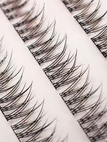 120PCS C Curl Natural Fishtail Style Natural Look False Eyelashes – No Glue Needed, Lightweight Daily Wear, Reusable, Easy 3-Second Application, Self-Adhesive No Glue False Eyelashes – Instant 3-Second Press-On Lashes, Reusable With Strong Hold, No Messy Glue Needed Lash Clusters, Eyelash Clusters, Individual Eyelashes, Lashes, Fake Lashes