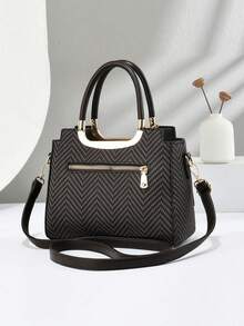 New Elegant Women's Handbag, Classic Stylish Durable Luxury, Spacious Capacity, Shoulder & Crossbody Carry - Coffee - View 2