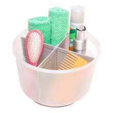 CYPNmadesmart - Bolsa de Ducha de Agarre Suave de 2 Compartimentos para organización de baño cubeta de Almacenamiento de plástico tamaño pequeño EscarchaFashion - Helada - Ver 7