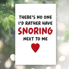 一张幽默贺卡，上面写着“我最不想身边有人打鼾”，附带信封——“情侣间的玩笑”设计，纯白背景，非常适合送给夫妻/伴侣，是轻松浪漫时刻的理想之选，爱情贺卡|休闲浪漫主题贺卡|纸质贺卡 - 彩色 - 查看 5