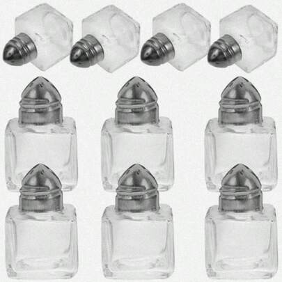 Seasoning Jar Set Of 10 Mini Glass Salt And Pepper Shakers With Airtight Lids Portable Spice Storage Containers
