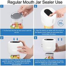 Portable Automatic Mason Jar Sealer | Electric Vacuum Sealer For Food Preservation | Built-In Battery, Easy One-Touch Sealing Of Jars And Bottles | Compact White Kitchen Appliance, Easy To Store And Use
