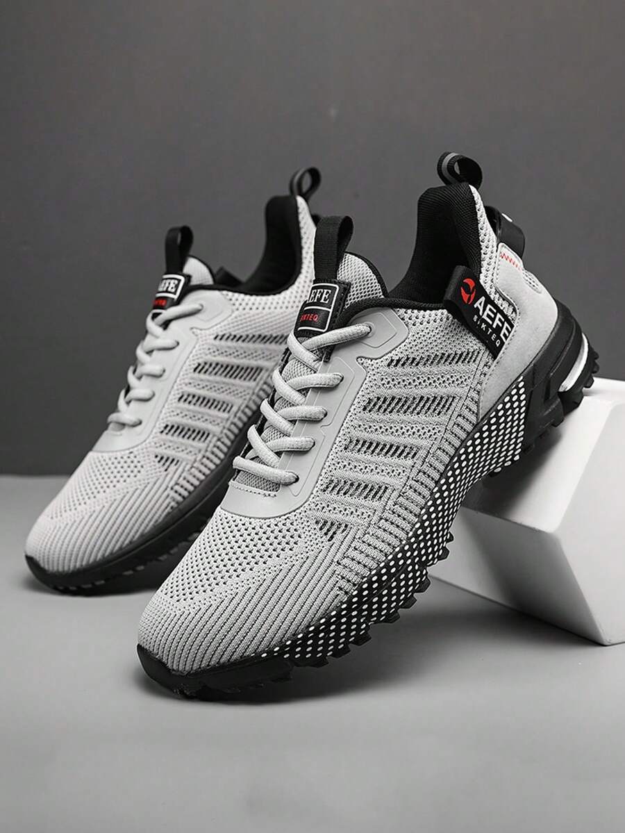 All Black Mesh Breathable Casual Shoes, Slip-On Lightweight Slouchy Shoes, Non-Slip Soft Bottom Shoes, Honeycomb Mesh Breathable Casual Shoes, One-Touch, Commuting & Walking Lightweight Versatile, Suitable For Commuting, Walking, Simple And Versatile Style, Suitable For Those Pursuing Comfort And Low-Key Style. - Grey - View 1