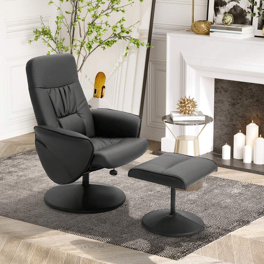 HOMCOM Cadeiras de sala de estar - Preto - Ver 1