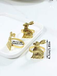 4-12pcs/Set Premium Easter Bunny Napkin Rings For Easter Table Decoration - Multicolor - View 6