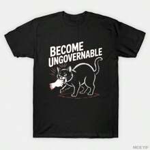 Camiseta de meme de gato divertido que muerde la mano para hombres y mujeres, 100% algodón, camisetas de manga corta 1226-2 - Negro - Ver 10