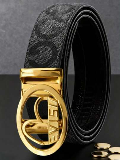High Quality Men's Business Automatic Buckle Belt, Designer G Letter Fashion Belt, Casual Versatile Belt, Ideal Holiday Gift Choice